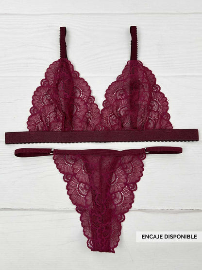 Conjunto mariposa vino