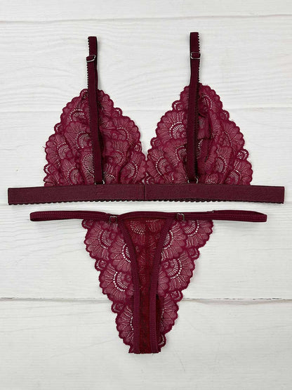 Conjunto mariposa vino