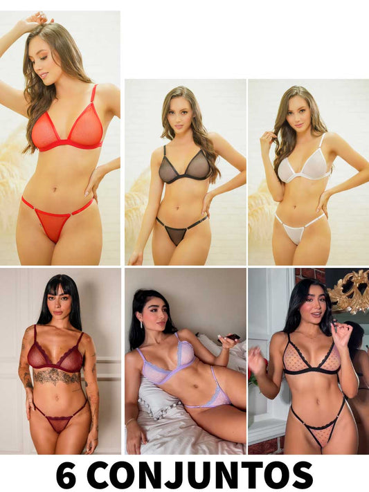 6 CONJUNTOS GRABADOS  Y  MAYATEX - 35%