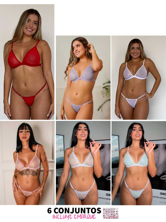 6 CONJUNTOS GRABADOS  Y  MAYATEX - 25%