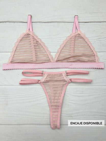 Conjunto mayatex triangulo rosa