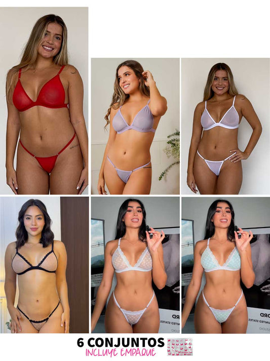 6 CONJUNTOS GRABADOS  Y  MAYATEX - 25%