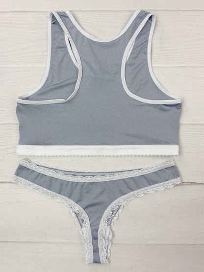 CONJUNTO SPORT GRIS CON BLANCO