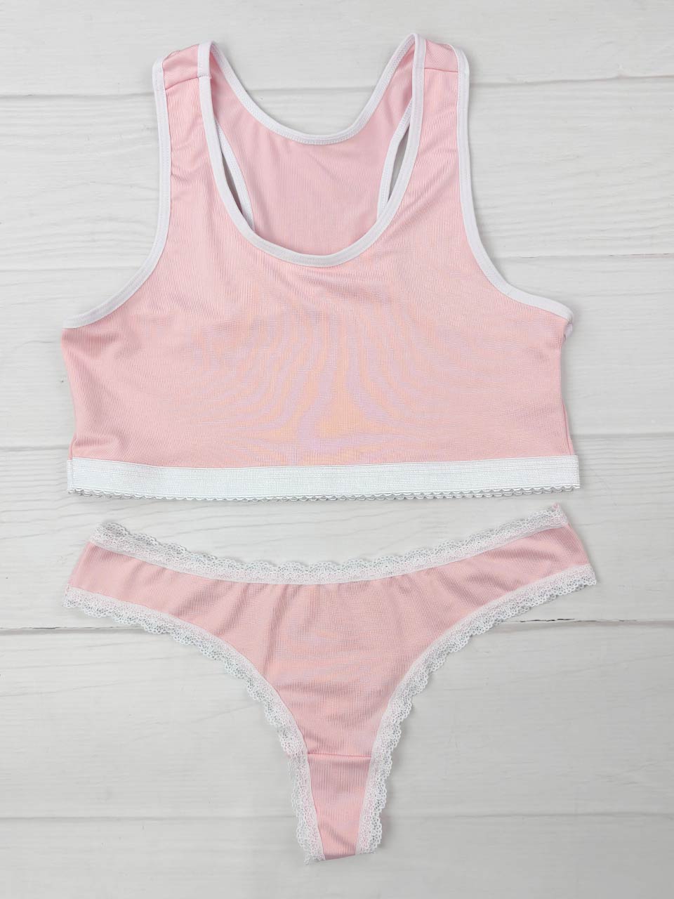 CONJUNTO SPORT ROSA CON BLANCO