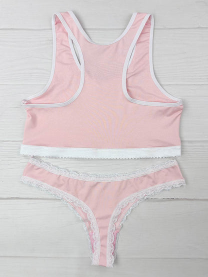 CONJUNTO SPORT ROSA CON BLANCO