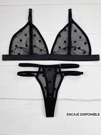 Conjunto triangulo grabado negro