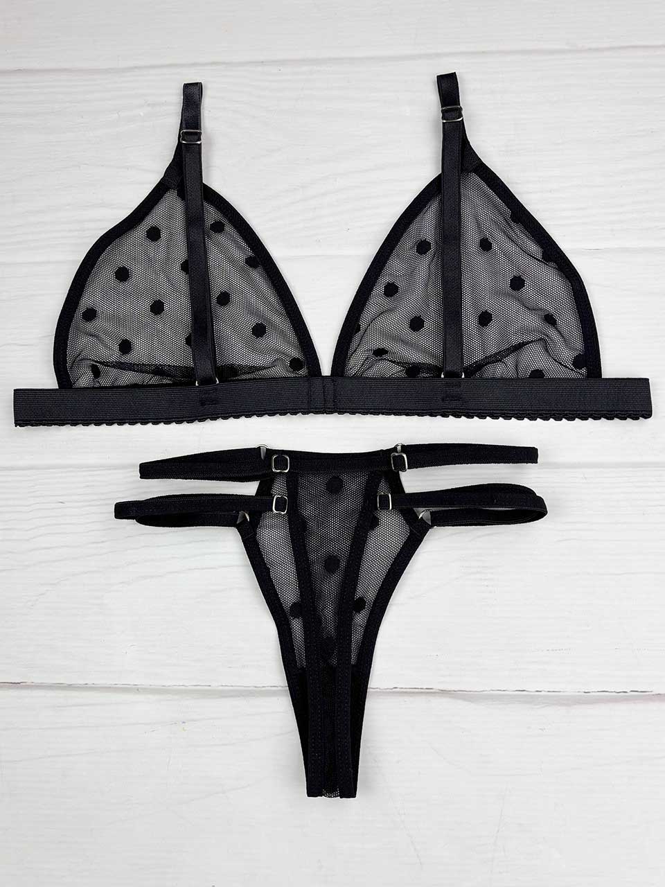 Conjunto triangulo grabado negro