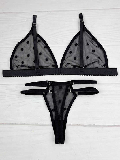 Conjunto triangulo grabado negro