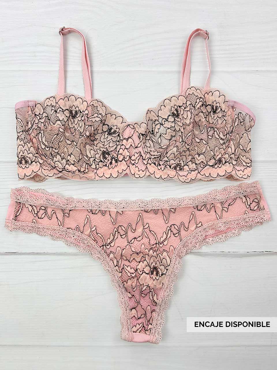 Conjunto varilla bicolor rosa