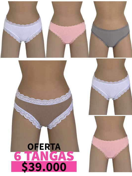 LLEVA 6 TANGAS RIB ELASTICO - 35%