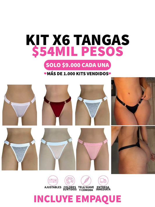 6 TANGAS CONTORNO GRADUABLE ALGODON