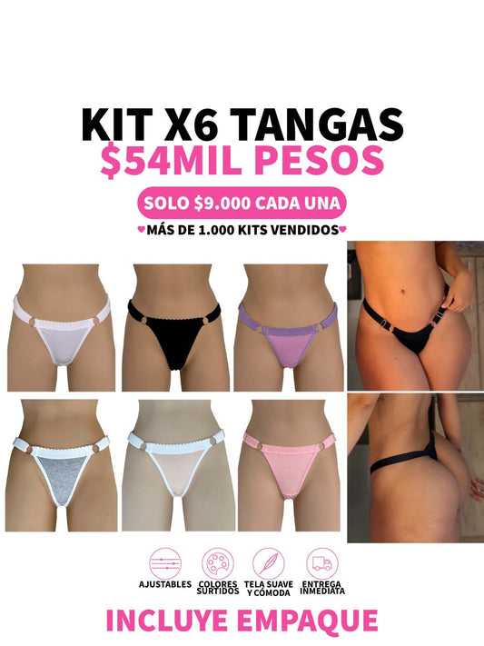 6 TANGAS CONTORNO GRADUABLE ALGODON