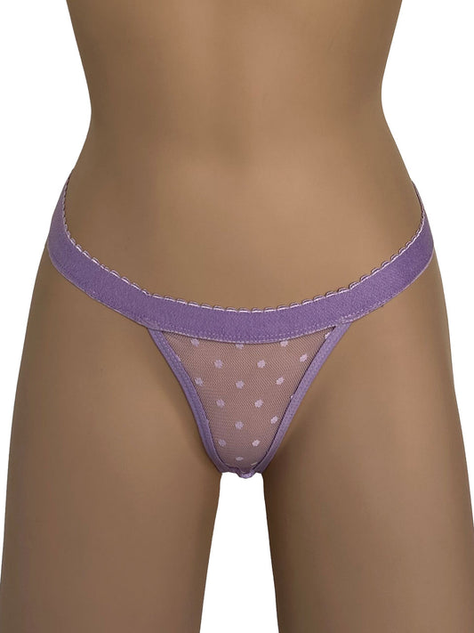 Tanga contorno grabado lila