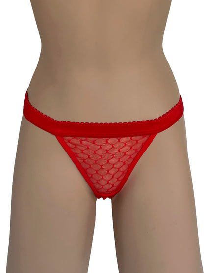 Tanga contorno grabado rojo