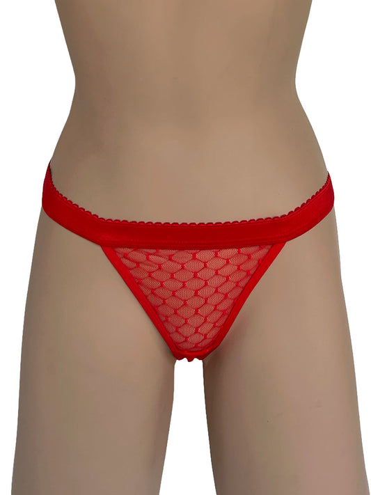 Tanga contorno grabado rojo
