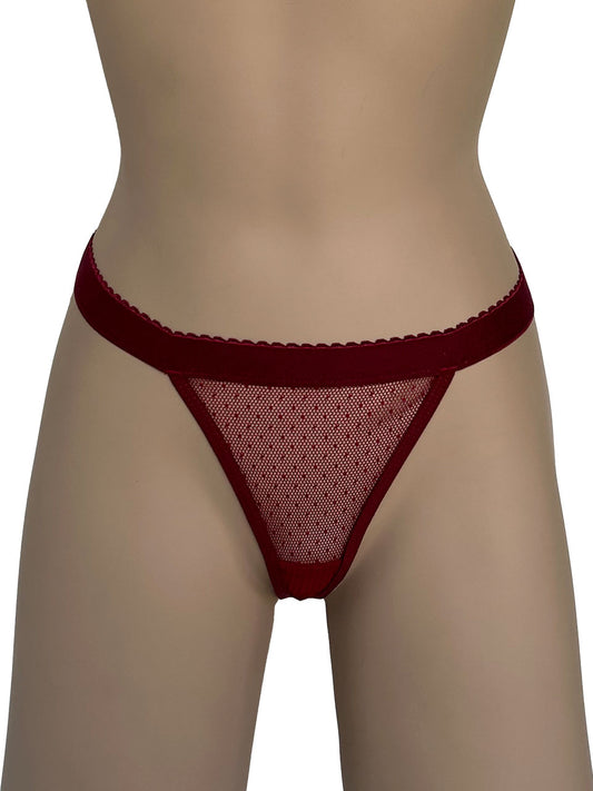 Tanga contorno grabado vino
