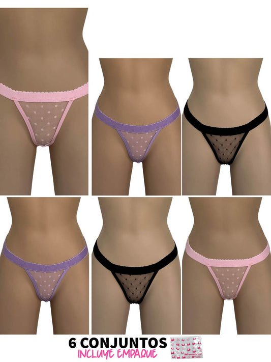 6 TANGAS CONTORNO GRABADO -25%