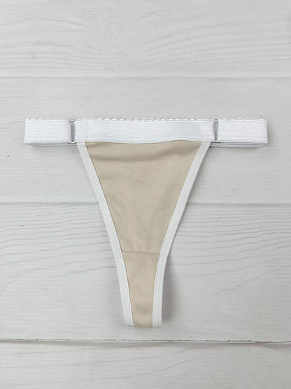 Tanga contorno graduable algodon beige