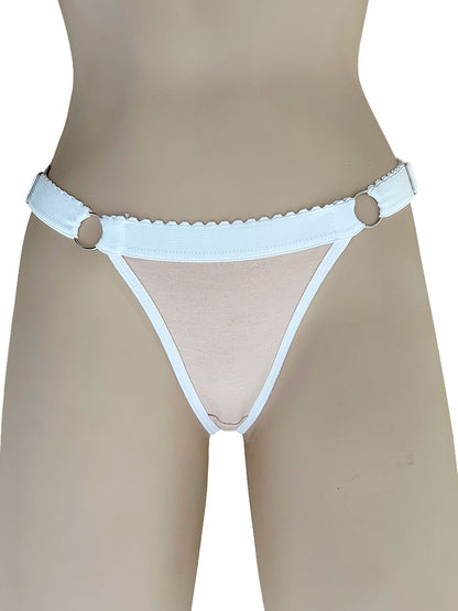 Tanga contorno graduable algodon beige