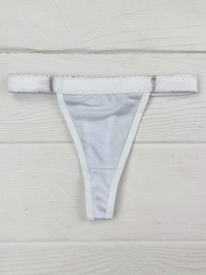 Tanga contorno graduable algodon blanco