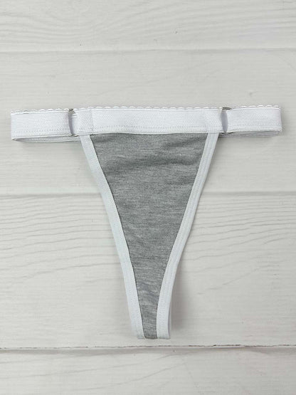 Tanga contorno graduable algodon gris