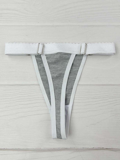 Tanga contorno graduable algodon gris