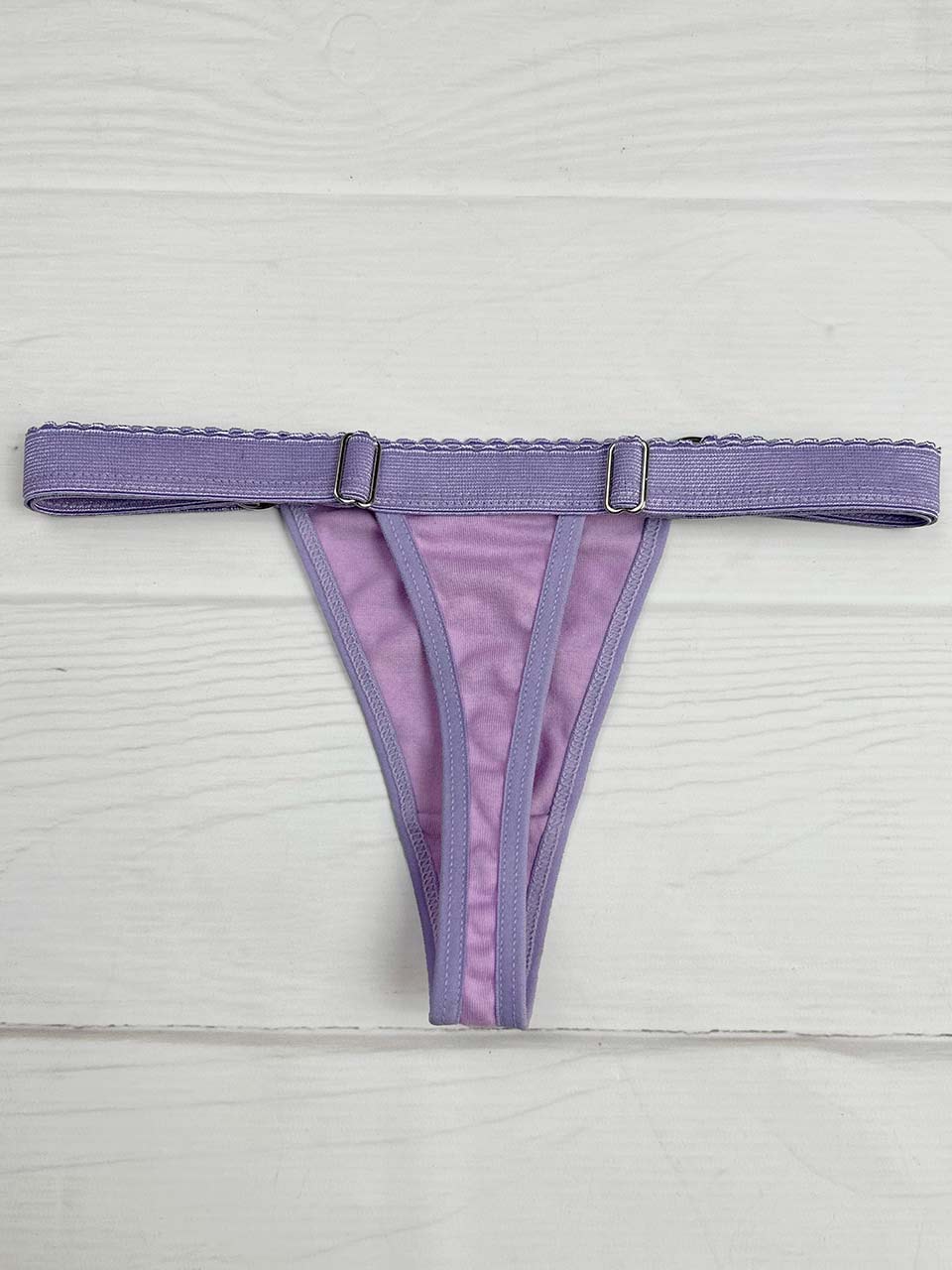 Tanga contorno graduable algodon lila