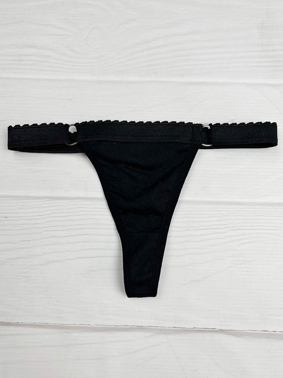 Tanga contorno graduable algodon negro