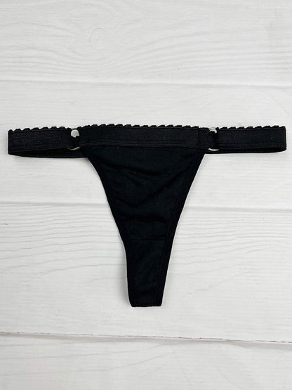 Tanga contorno graduable algodon negro