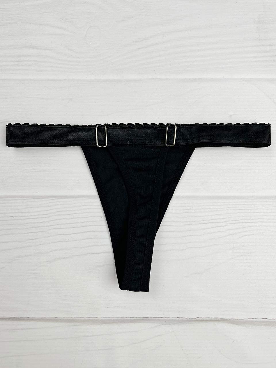 Tanga contorno graduable algodon negro