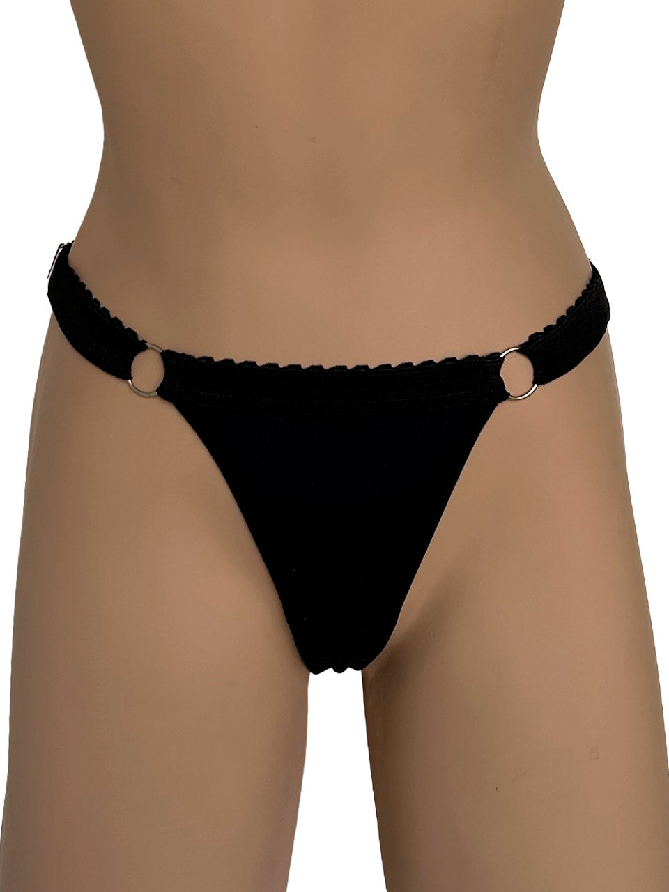 Tanga contorno graduable algodon negro