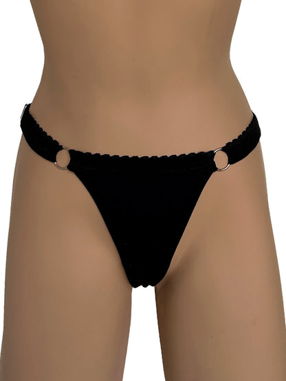 Tanga contorno graduable algodon negro