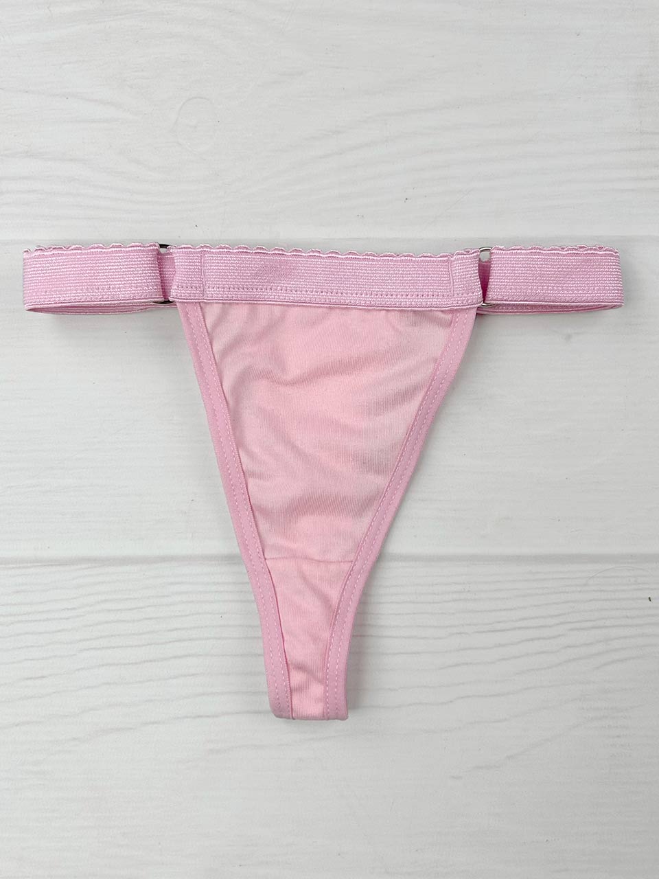 Tanga contorno graduable algodon rosa