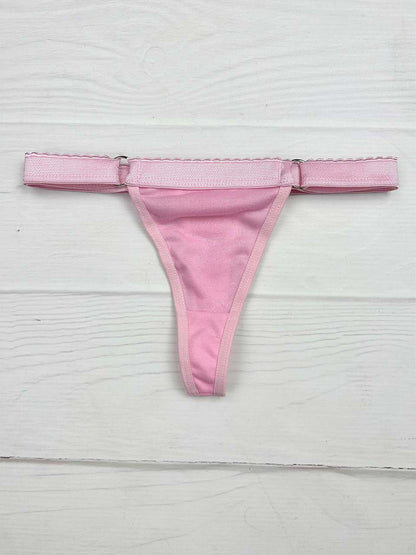 Tanga contorno graduable algodon rosa