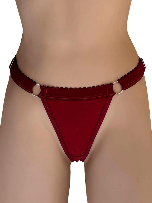 Tanga contorno graduable algodon vino