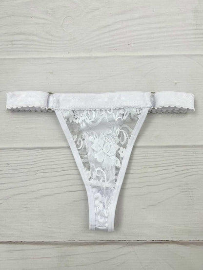 Tanga contorno graduable blanco
