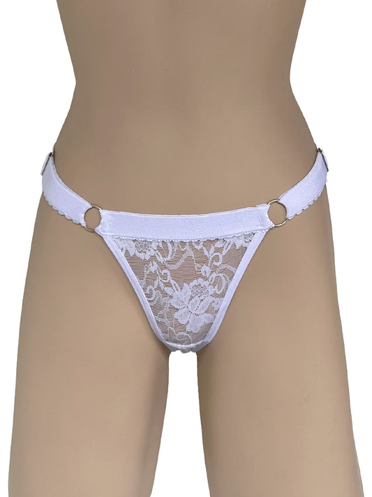 Tanga contorno graduable blanco