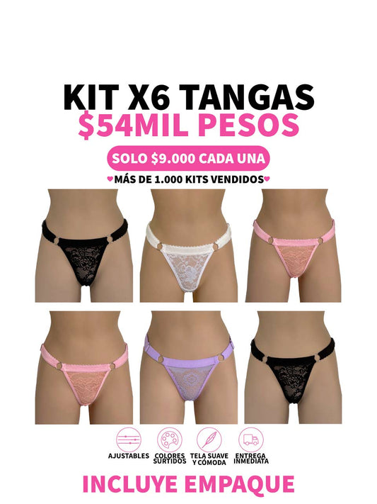 6 TANGAS CONTORNO GRADUABLE ENCAJE -25%