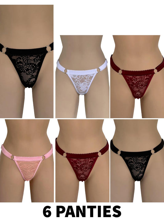 6 TANGA CONTORNO GRADUABLE ENCAJE