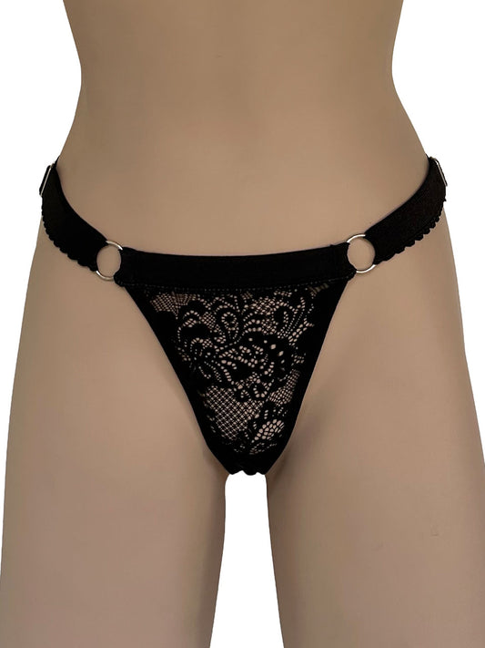 Tanga contorno graduable negro