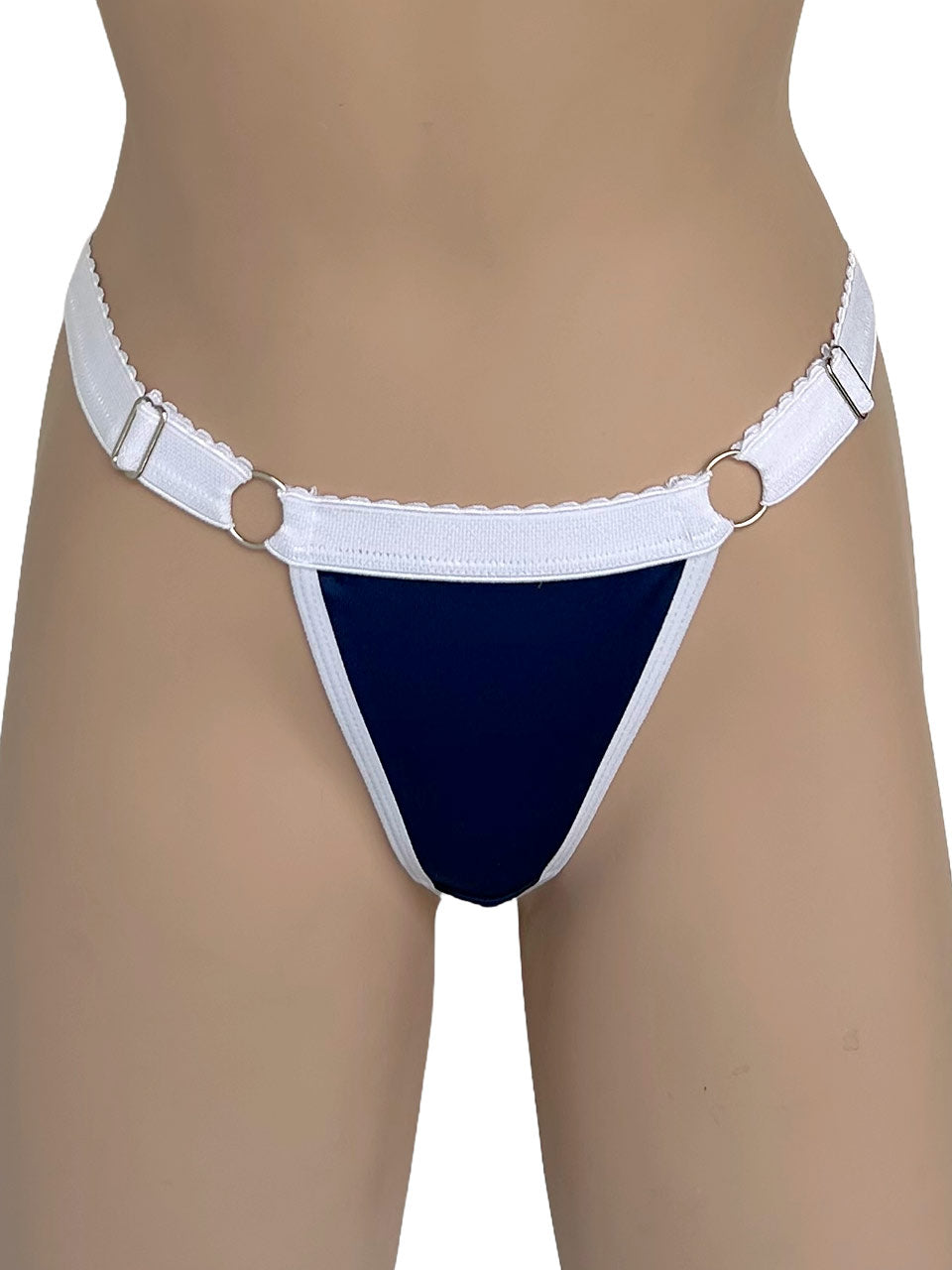 Tanga contorno graduable polilicra azul