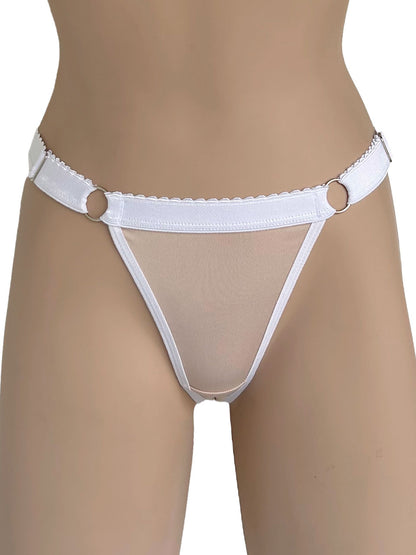 Tanga contorno graduable polilicra beige