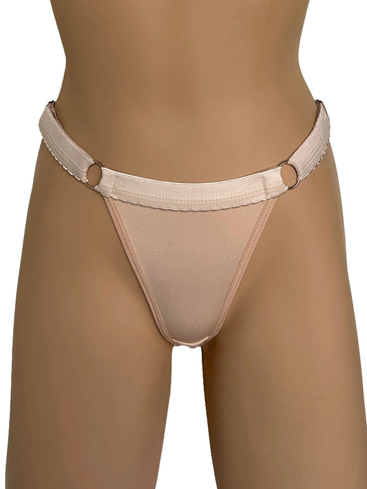 Tanga contorno graduable polilicra beige