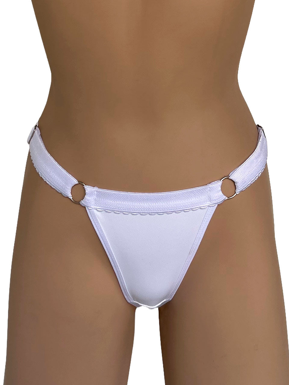 Tanga contorno graduable polilicra blanco