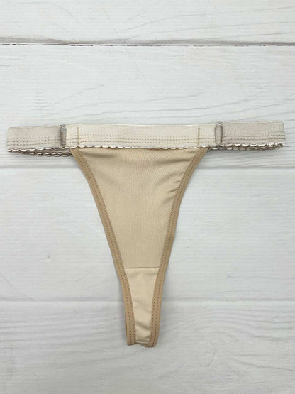 Tanga contorno graduable polilicra beige