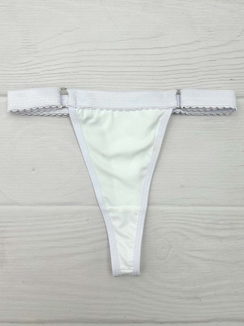 Tanga contorno graduable polilicra blanco