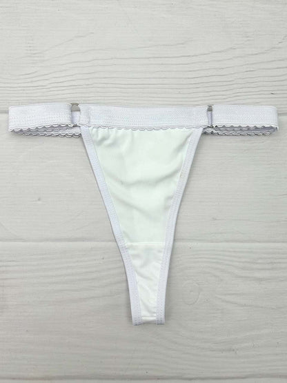 Tanga contorno graduable polilicra blanco