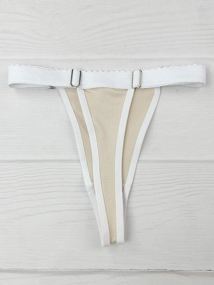 Tanga contorno graduable polilicra beige
