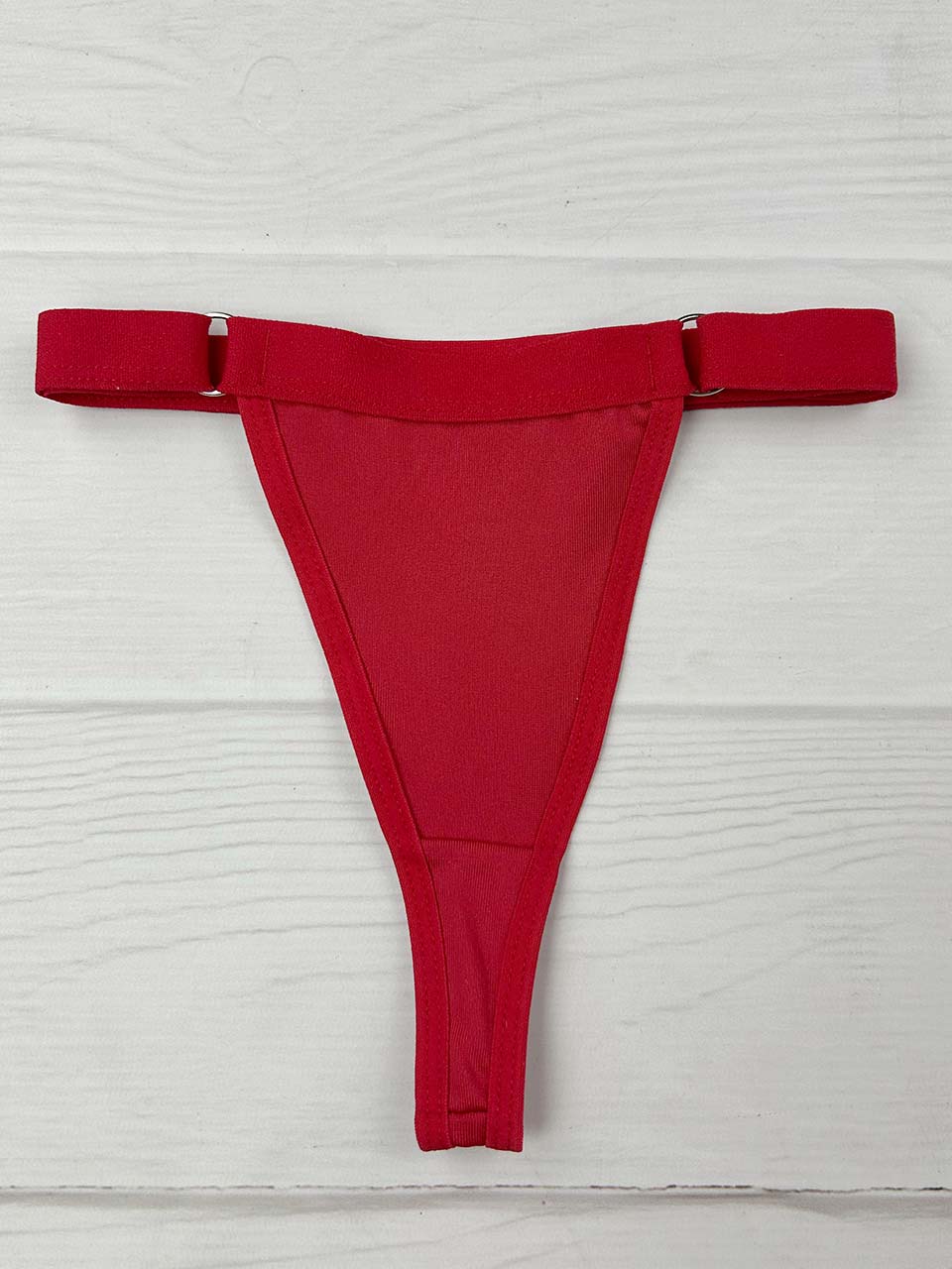 Tanga contorno graduable polilicra roja