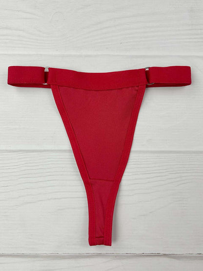Tanga contorno graduable polilicra roja
